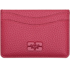 GANNI Red Grained Card Holder