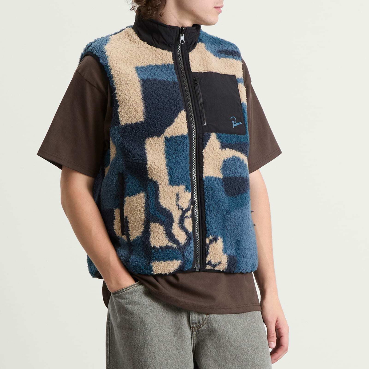 By Parra Men's Infinite Bird Reversible Vest in Navy Blue