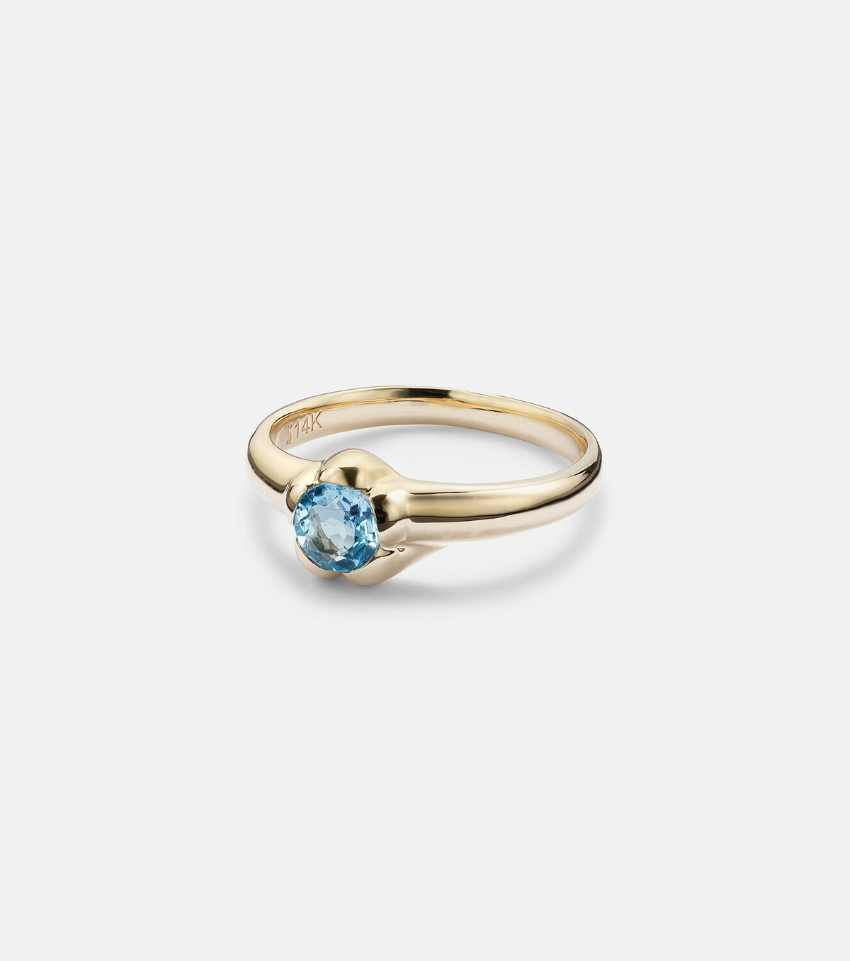 Stone and Strand Morrison 14kt gold ring with blue topaz