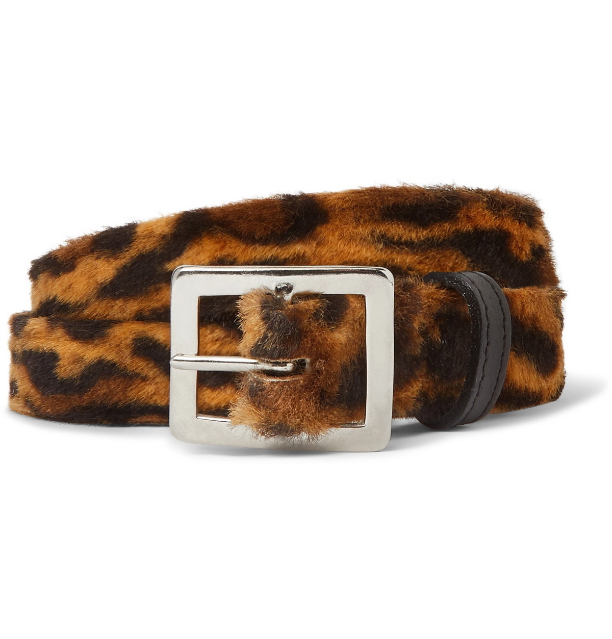 Animal print faux fur elastic belt, Accesorios