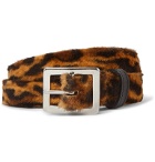 Neighborhood - 3cm Leopard-Print Faux Fur Belt - Animal print