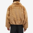 Good American Women's Faux Fur Oversized Collared Coat in Warm Caramel