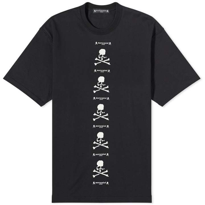 Photo: Mastermind Japan Men's Vertical Repeat Logo T-Shirt in Black