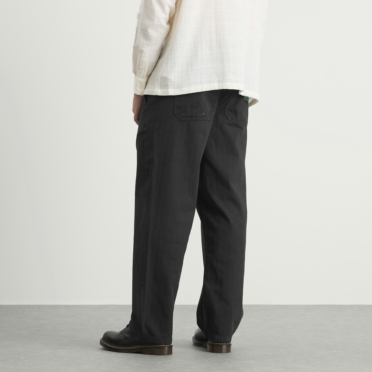 Palmes Men's Lucien Herringbone Trousers in Black
