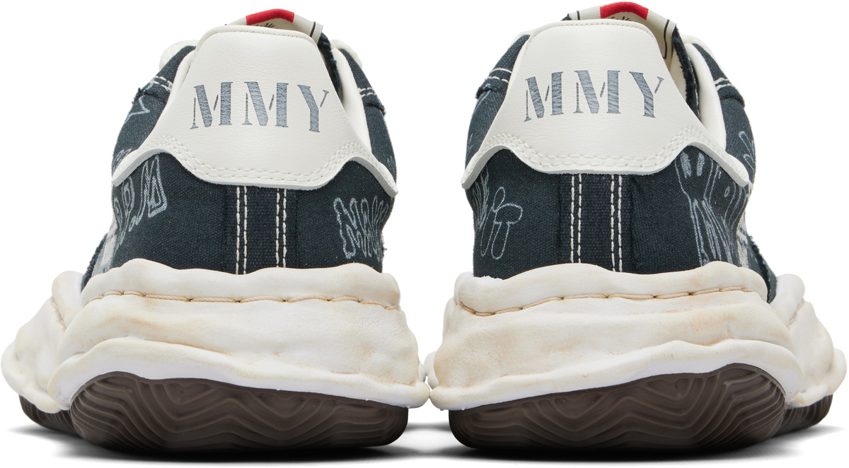 Maison MIHARA YASUHIRO Black Blakey OG Sole Graffiti Printed Canvas Sneakers