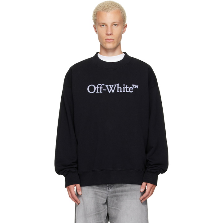 Photo: Off-White Black Big Bookish Skate Crewneck Sweatshirt