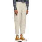 BEAMS PLUS Off-White Twill Two-Pleats Trousers