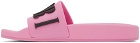 AMIRI Pink Logo Pool Slides