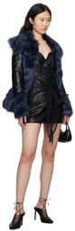 KIM SHUI Black Snake-Embossed Faux-Leather Tank Top