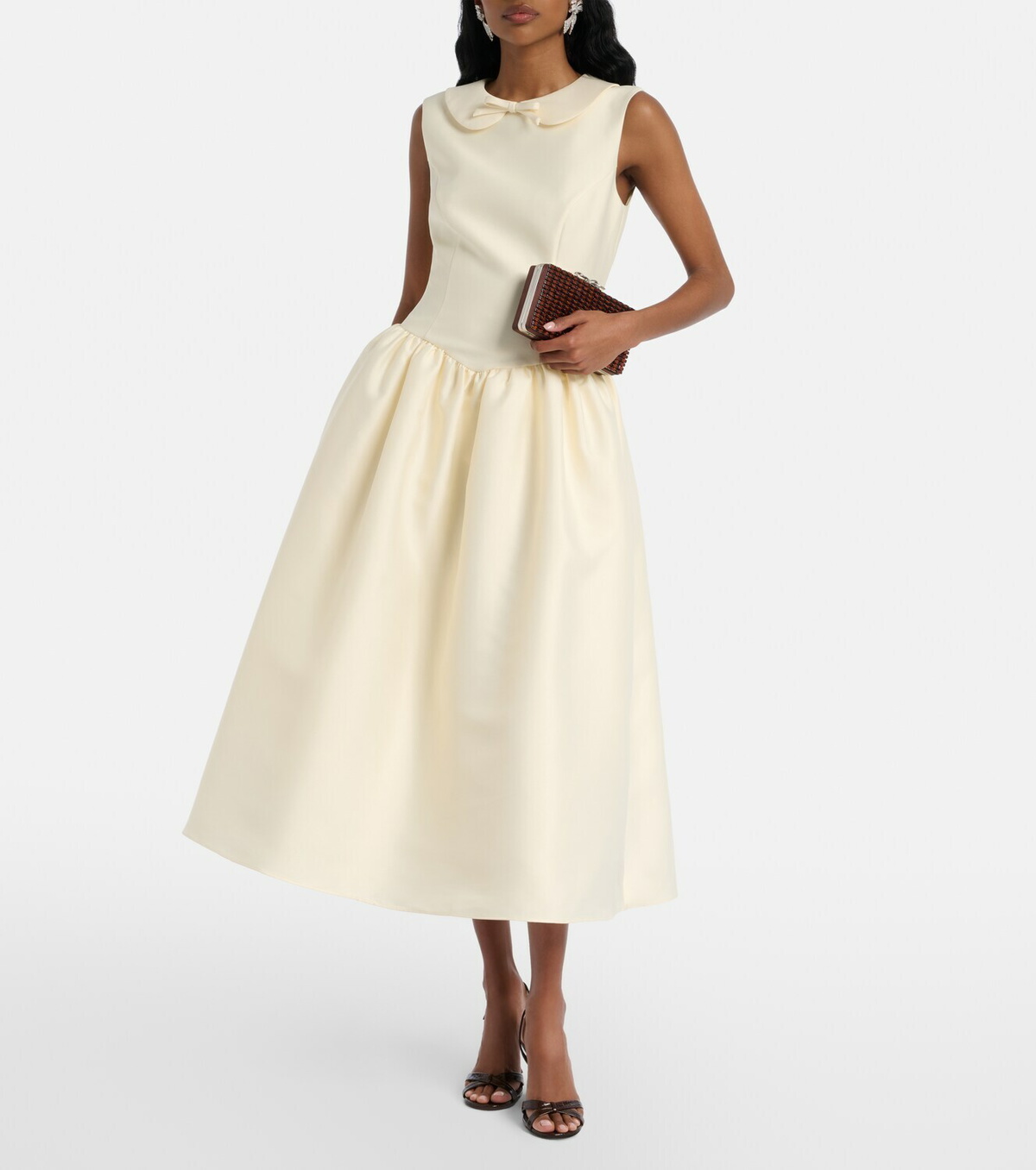 Self-Portrait Taffeta midi dress