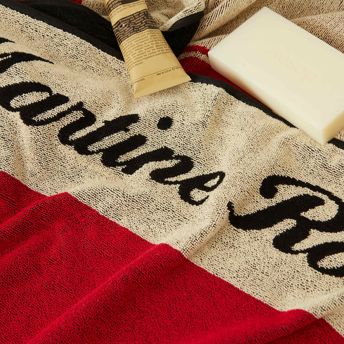 Martine Rose Women's Local Hero Towel in Red Cream 