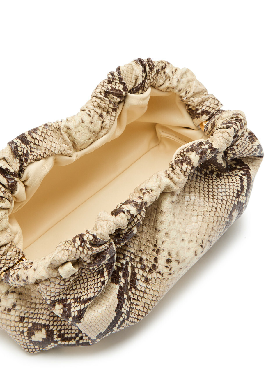 Mansur Gavriel Cloud Mini Python-print Leather Clutch - Beige - One Size