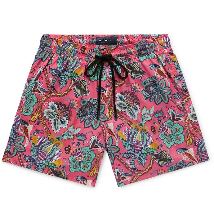 Photo: Etro - Mid-Length Printed Swim Shorts - Pink