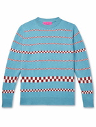 The Elder Statesman - Speed Intarsia Cashmere Sweater - Blue