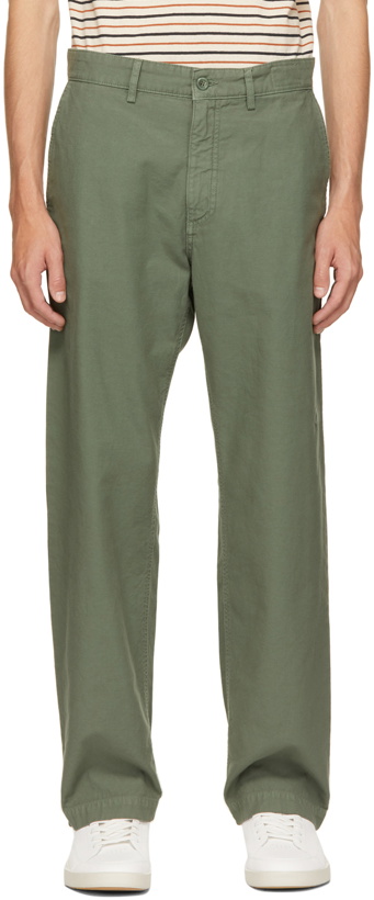 Photo: Norse Projects Green Geoff McFetridge Edition Back Satin Lucas Trousers