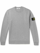 Stone Island - Logo-Appliquéd Garment-Dyed Cotton-Jersey Sweatshirt - Gray