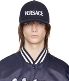 Versace Black & Navy Houndstooth Cap
