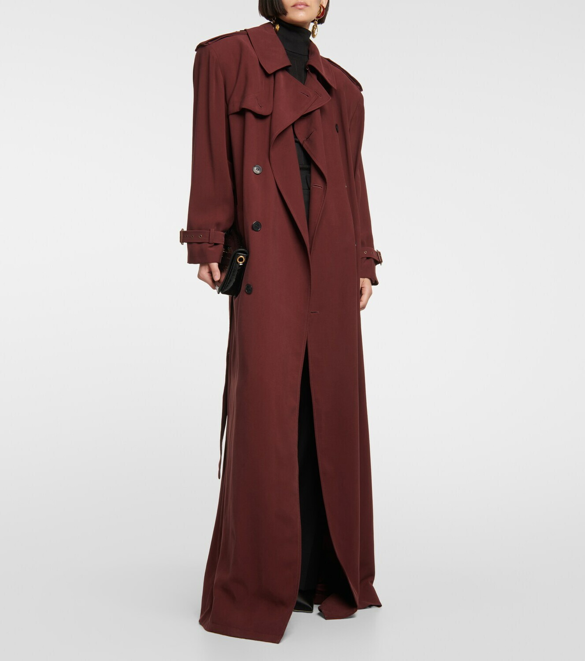【関税＆送料込み】Saint Laurent Trench Coats SAINT LAURENT Oversized belted cotton-twill trench coat