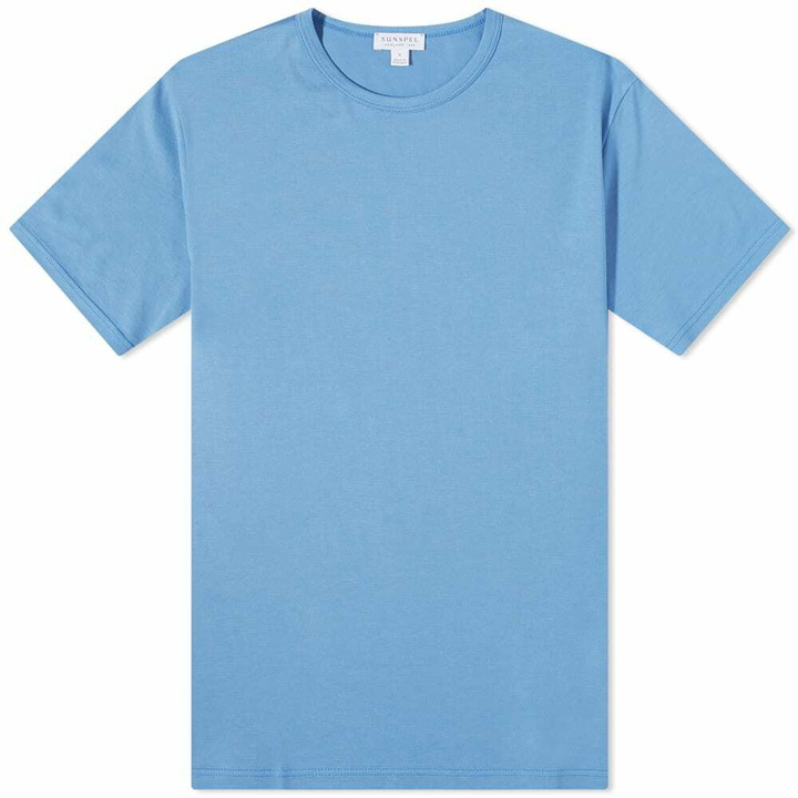 Photo: Sunspel Men's Classic Crew Neck T-Shirt in Blue Mist