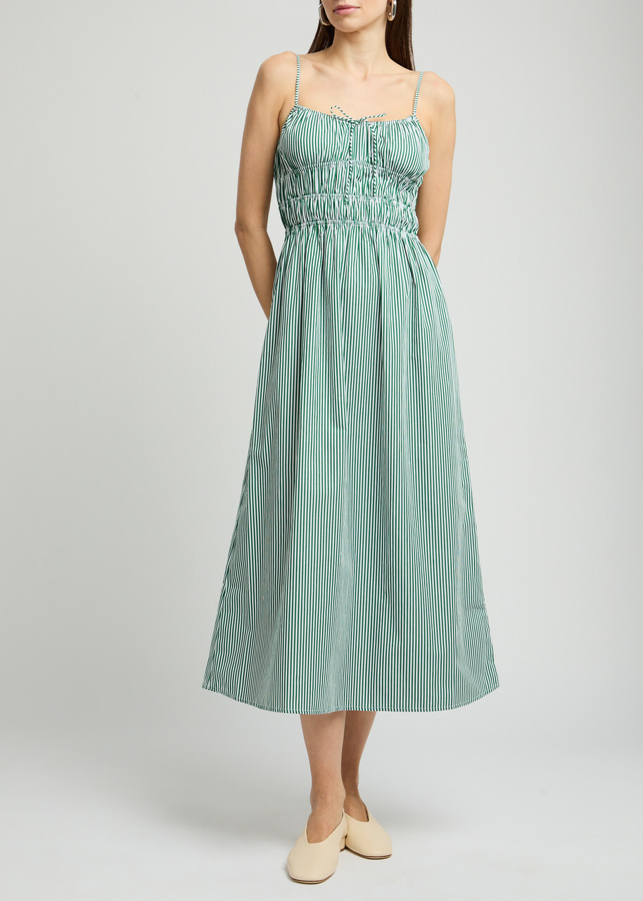 green faithfull the brand dress Green Floral Pleated Dress – Moxie Shop main image 1