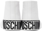 Moschino White Logo Heel High Sneakers