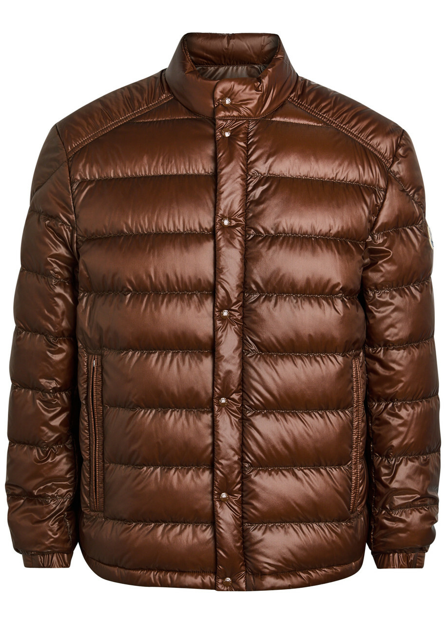 Moncler Selves Quilted Shell Jacket Brown