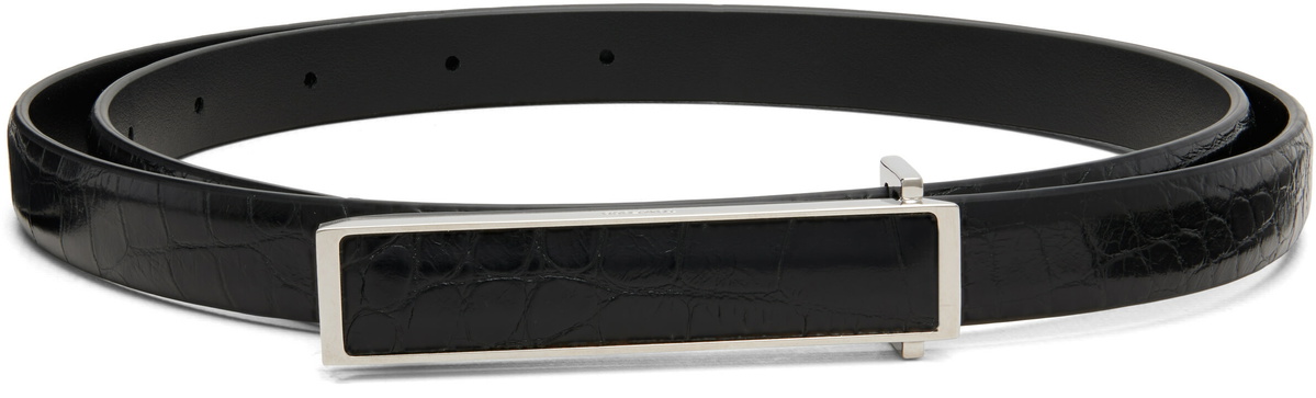 TOM FORD Black Soft Printed Croc Leather Insert Belt