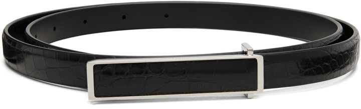 Photo: TOM FORD Black Soft Printed Croc Leather Insert Belt