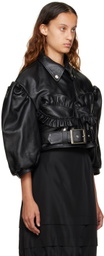 Simone Rocha Black Bustier Leather Jacket