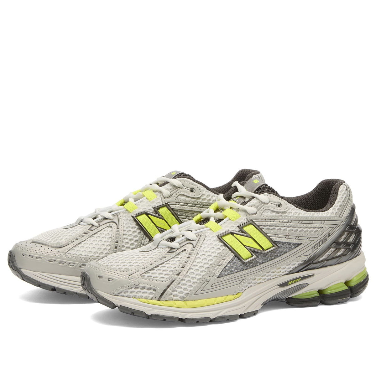 New Balance 1906 Sneaker in Light Silver Metallic/Alkaline Green