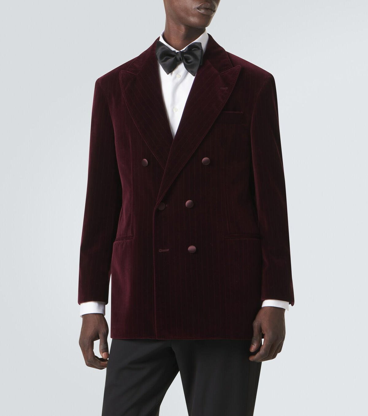 Brunello Cucinelli Pinstripe cotton velvet double-breasted blazer