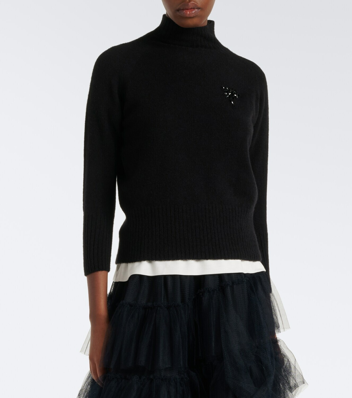 Simone Rocha Embellished cashmere turtleneck sweater