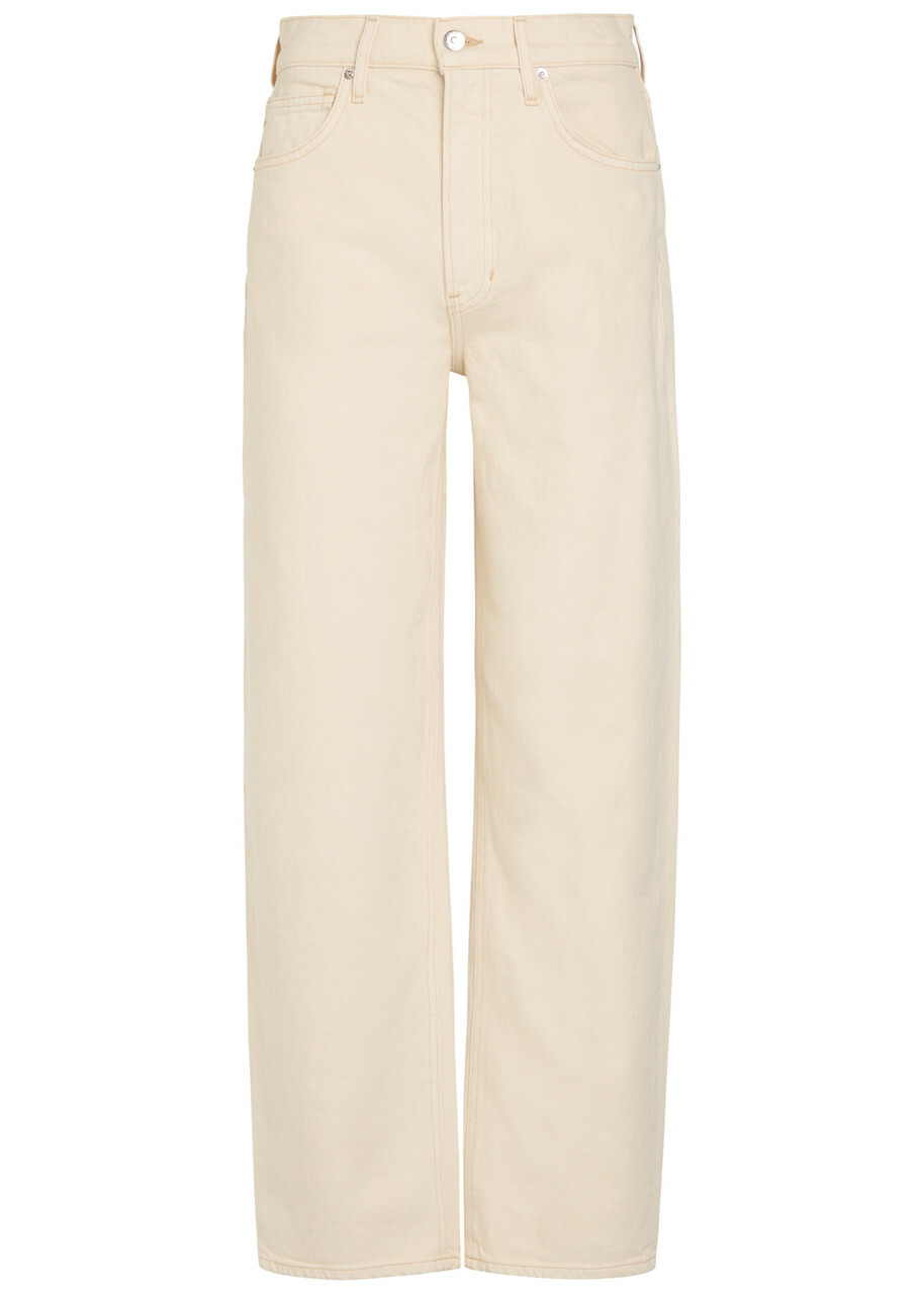 Veronica Beard Haley Arc-leg Jeans Ecru