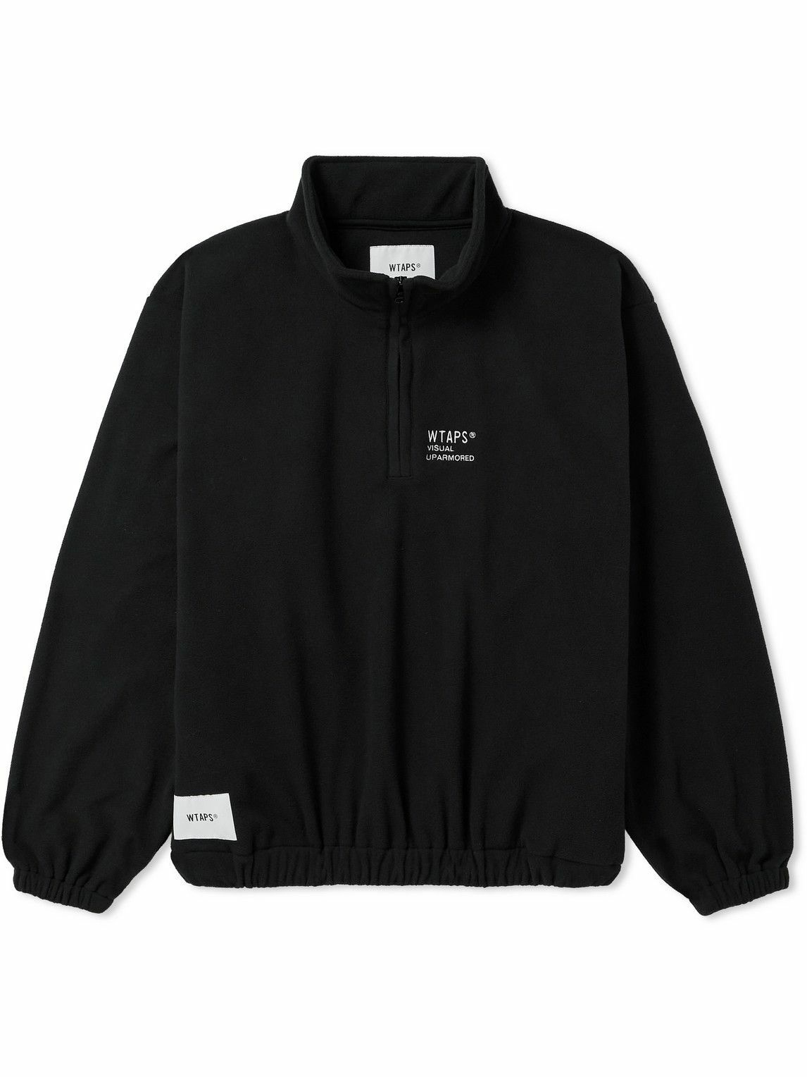 Photo: WTAPS - Logo-Embroidered Fleece Half-Zip Sweatshirt - Black