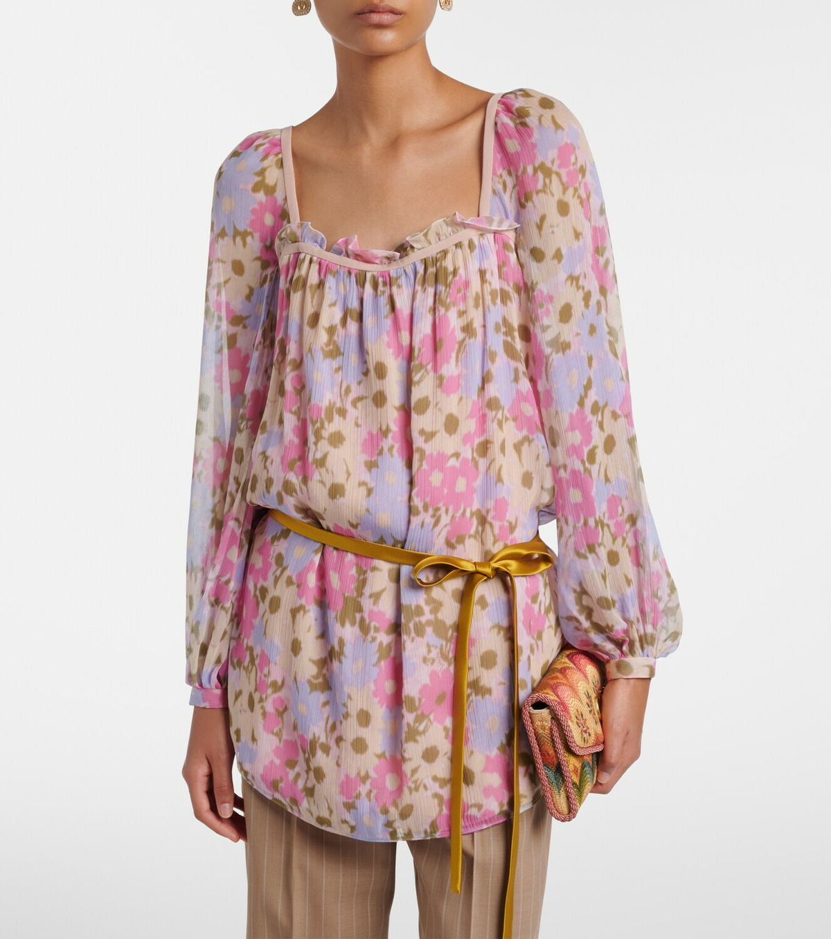 Valentino Floral silk georgette blouse