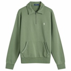 Polo Ralph Lauren Men's Regatta Bear Half Zip Sweatshirt in Cargo Green