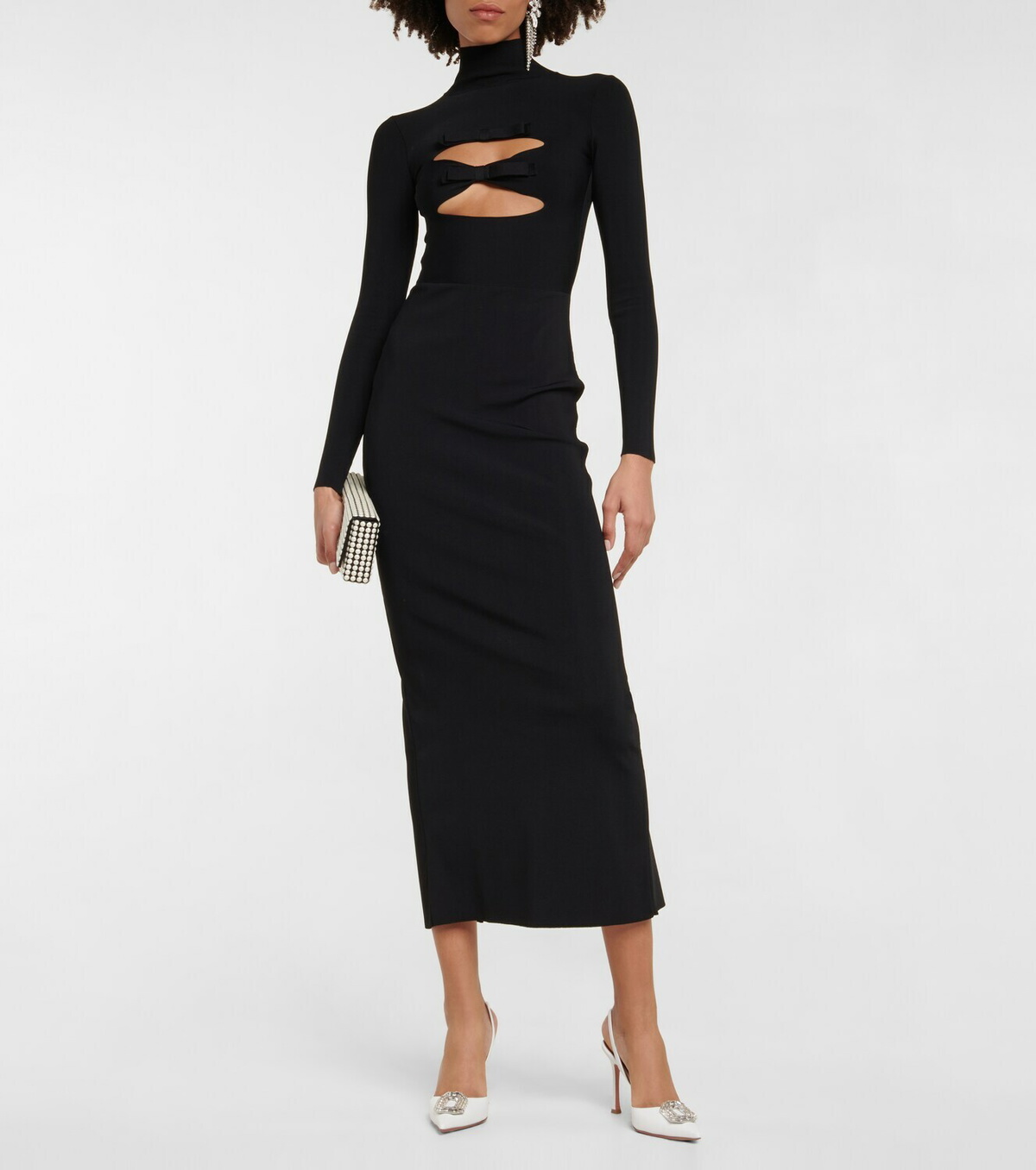 Amina Muaddi - Camelia leather slingback pumps