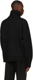 We11done Bouclé Logo Turtleneck Sweater