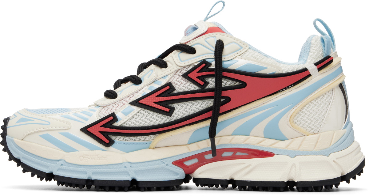 Off-White White & Blue 'Be Right Back' Mesh Sneakers
