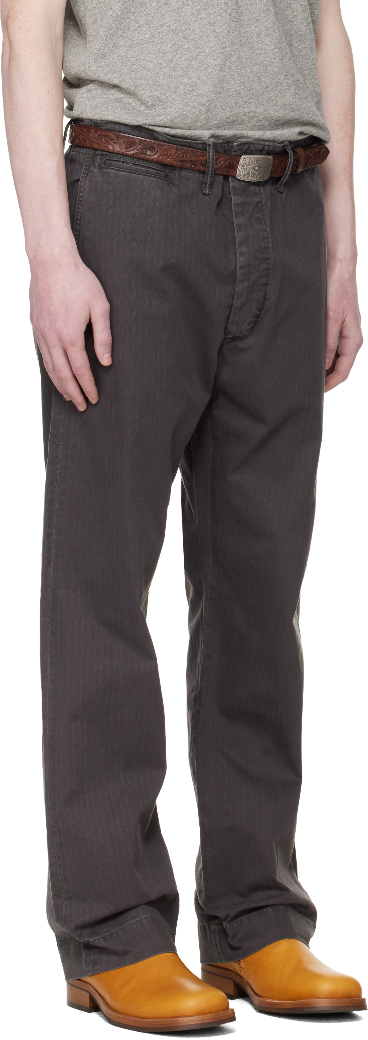 RRL Gray Herringbone Twill Field Trousers