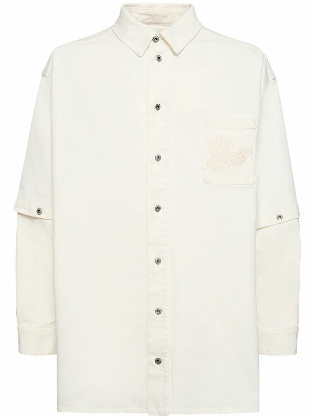 Photo: OFF-WHITE - 90s Logo Cotton Denim Overshirt