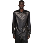 Rick Owens Black Satin Office Shirt