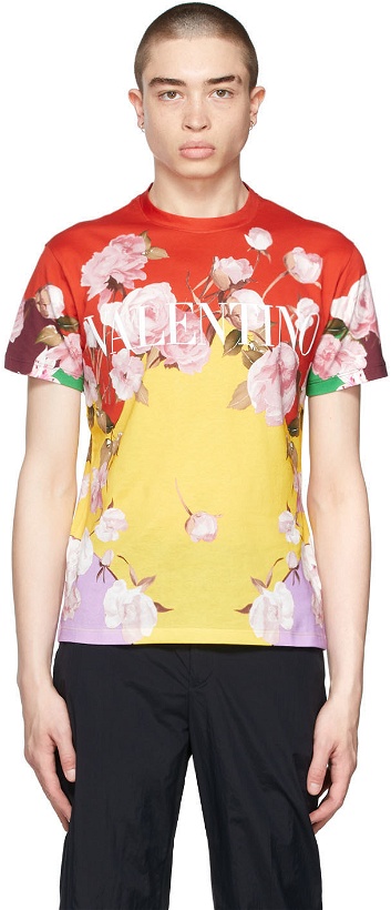 Photo: Valentino Multicolor 'Flying Flowers' Print T-Shirt
