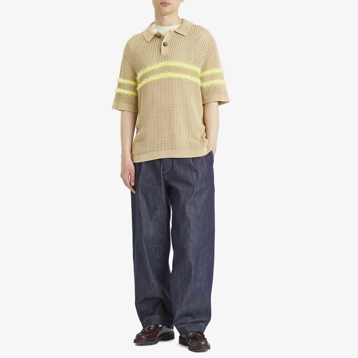 ACMH by Magic Castles Men's Kember Knitted Polo in Ecru