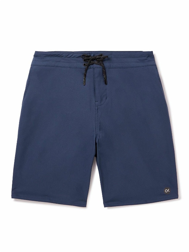 Photo: Outerknown - Apex Hybrid Straight-Leg Long-Length Recycled Swim Shorts - Blue