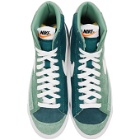 Nike Green and White Suede Blazer Mid 77 Sneakers