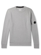 C.P. COMPANY - Logo-Appliquéd Fleece-Back Cotton-Jersey Sweatshirt - Gray