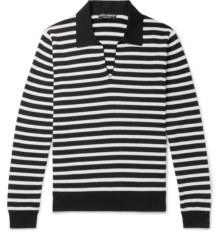 Photo: Dolce & Gabbana - Striped Cotton, Silk and Cashmere-Blend Sweater - Multi