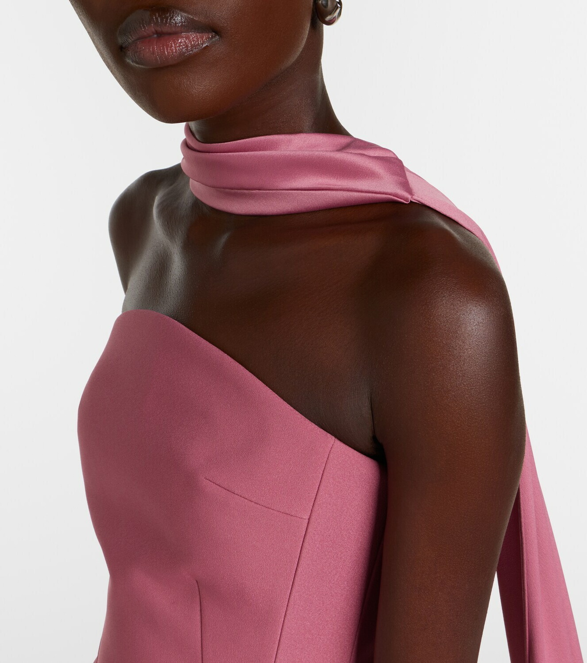 Solace London Mae satin-paneled bustier gown