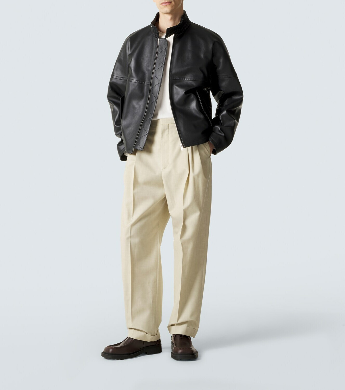 Bottega Veneta Intrecciato leather blouson jacket